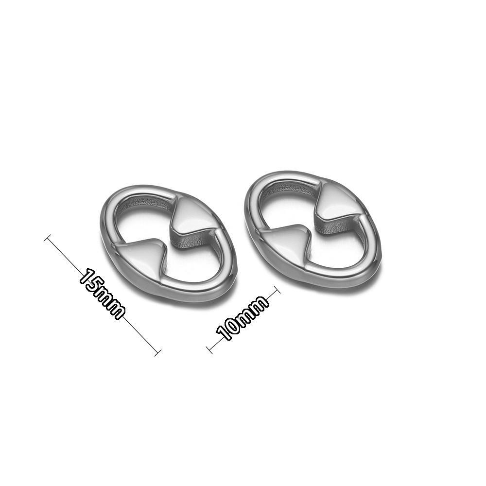 20 Stück 304 Edelstahl Oval Q-förmige Anhängerverbinder für DIY Schmuckzubehör Halskettenanhänger Ohrringe Herstellung Zubehör