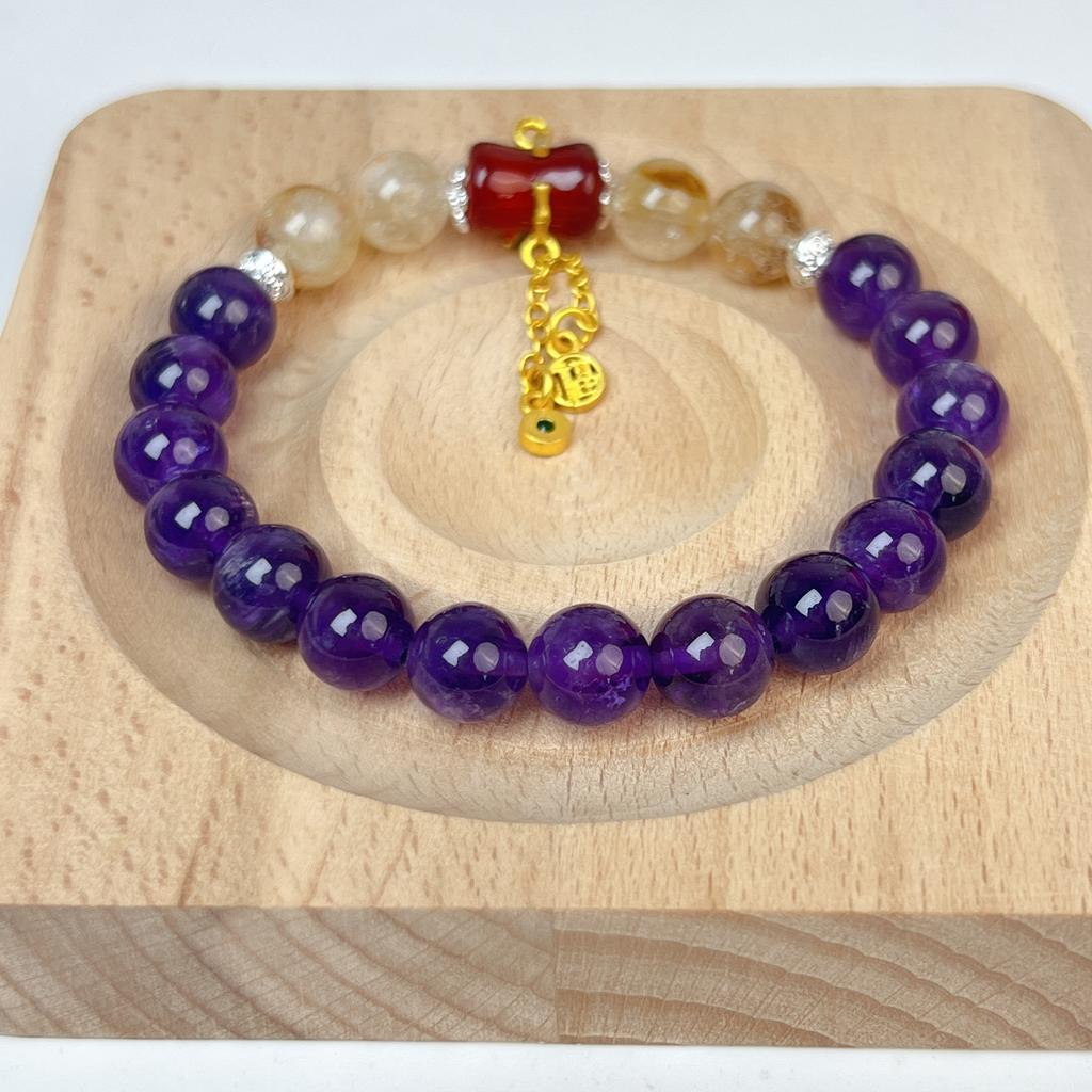 Natural Amethyst Bracelet Agate Fashion Women Daily Jewelry Lucky Gift
