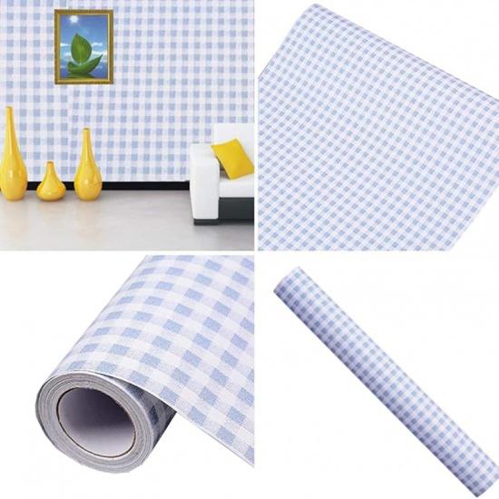 

Self Adhesive Vinyl Decorative Blue Gingham Contact Paper Shelf and Drawer Liner 17.7x78 Inch 17.7 W x 78 L