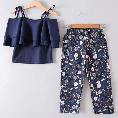 Mädchen Teens Kleidung Sets Sommer Mädchen Kleidung Sets Sarafan Top + floral Hosen 2 Pcs Kleidung Für Mädchen