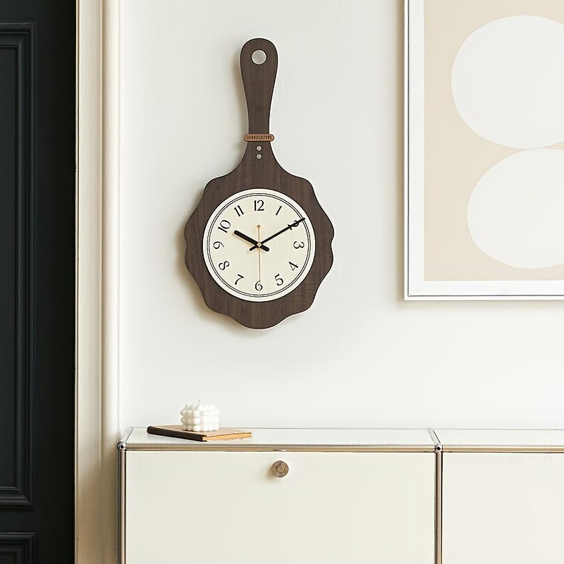 Vintage Inspired Wall Clock with Wooden Frame White Dial, Black Numbers Hands, Silent Operation, Perfect for Kitchen Dining Areas, Kitchen Wall Clock