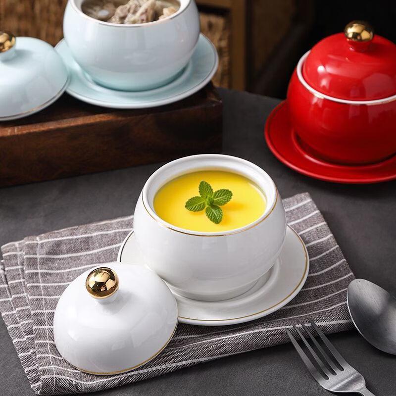 ZISIZ Kommersiell Keramisk Dessert- och Soppskål Set
