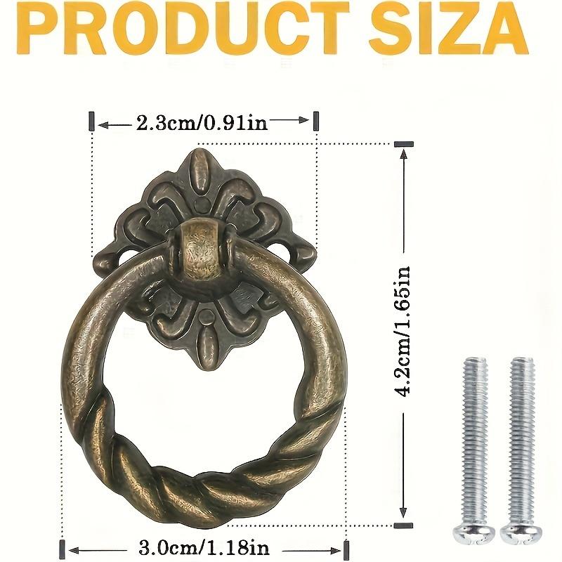 6/10/20pcs Vintage Bronze Flower Hanging Ring Drawer Pulls Small Vintage Cabinet Ring Knobs Metal Drawer Ring Knobs