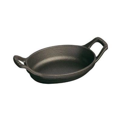 Dish - Staub - 1301323 - Oval - Cast Iron - 15 Cm - Black
