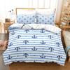 3D Printed Ship Anchor Bedding Set, Sailing Themed Down Duvet Cover, Pillowcase 2/3 Pieces, Boys Room Full Size Quick Drying Quilt Cover