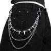Rocker Metal Chain With Spikes For Pants Belts And Purse Charm Secure Fastening Detachable Waist Decoration Chain