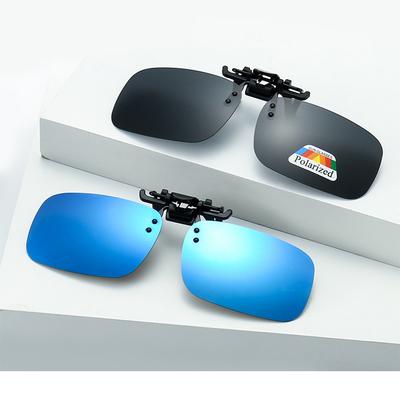 Occhiali da sole polarizzati con clip, protezione UV, leggeri, antiriflesso, quadrati, per ciclismo, guida, pesca, escursionismo