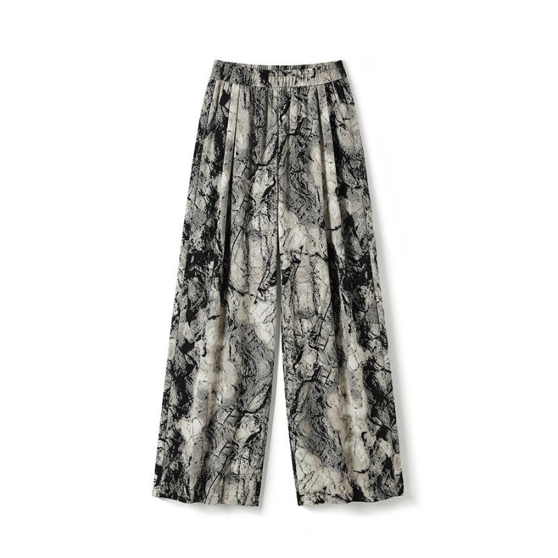 

Ice silk Yamamoto pants medium printing ink tie-dye drape thin loose versatile wide-leg women s casual pants M