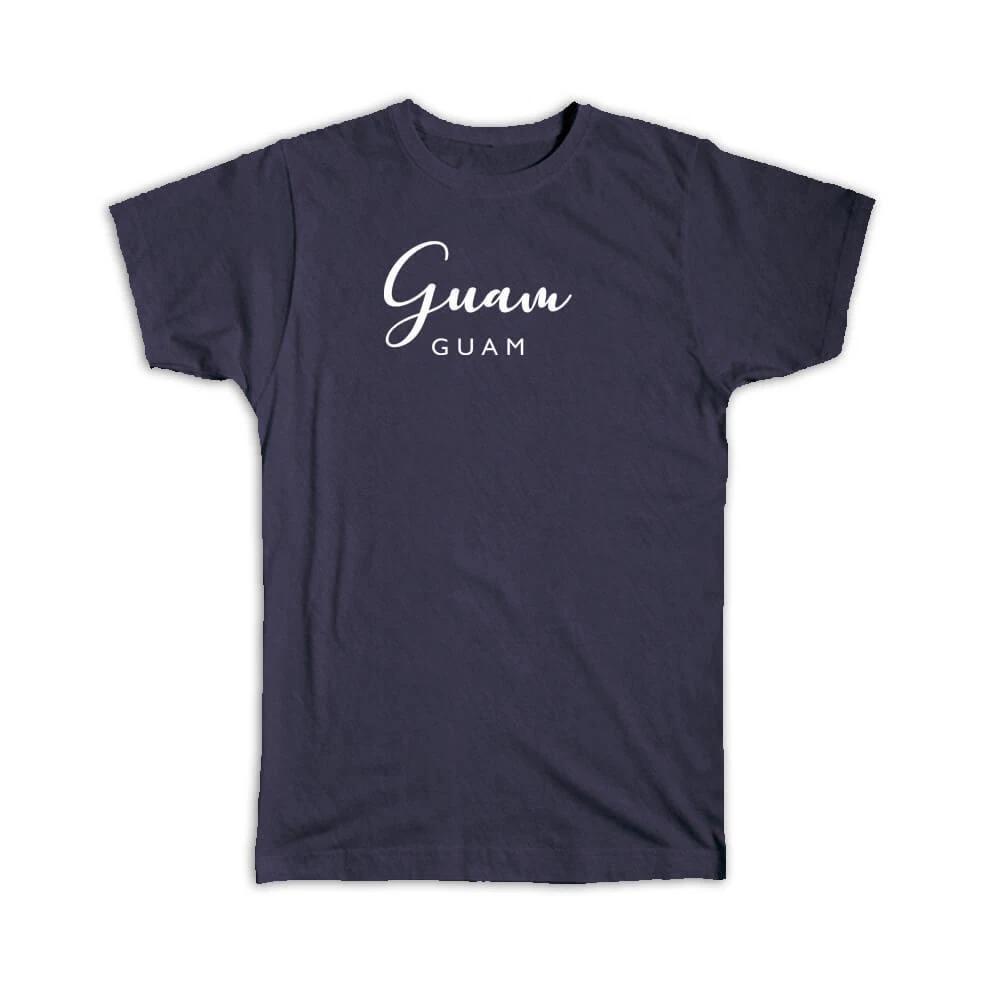 Gift T-Shirt : Guam Cursive Typography Tropical Beach Travel Souvenir 4XL