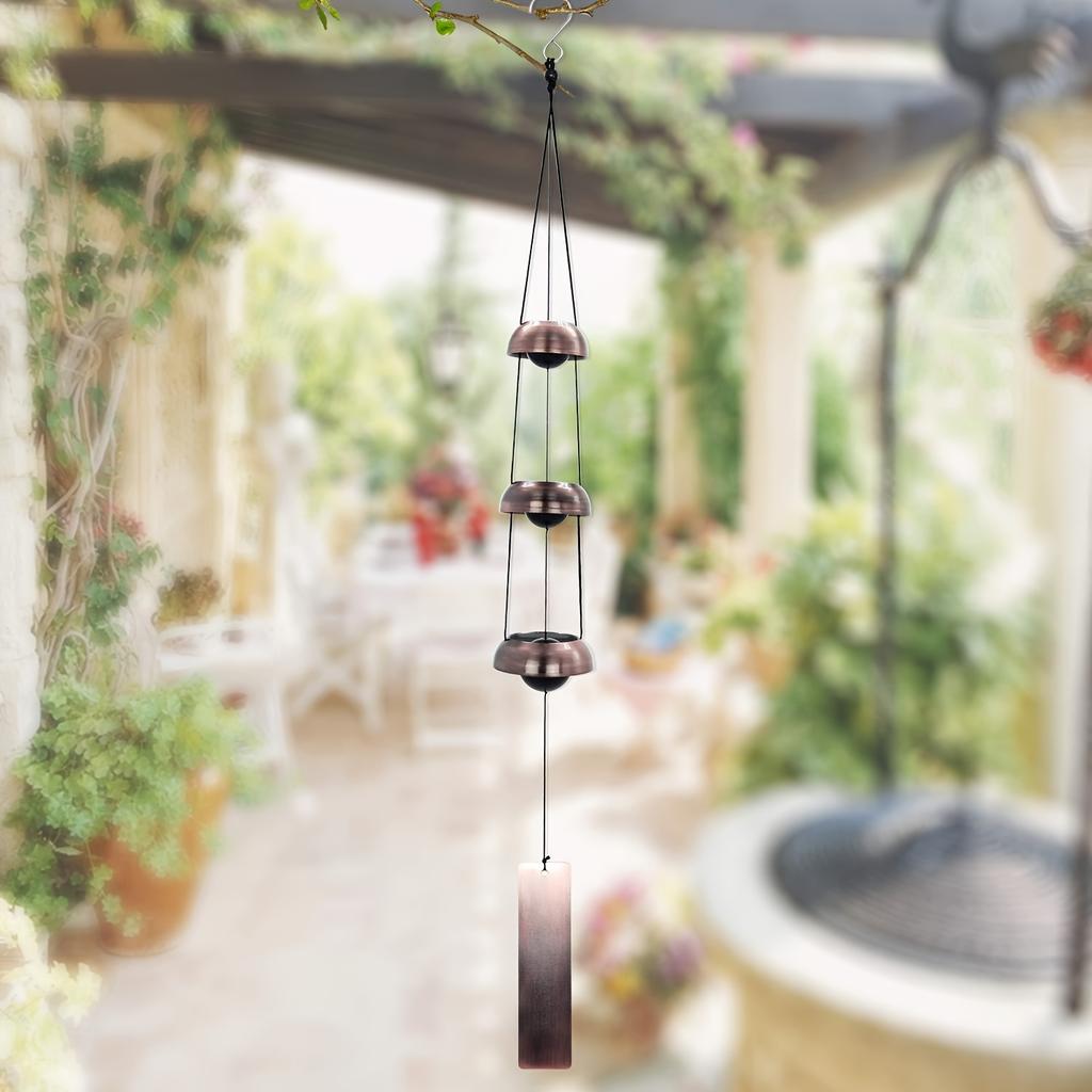 1pc Three Bell Wind Chime Pendant Pray Temple Feng Shui Outdoor Decoration Family Courtyard Great Memorial Chimes Peace-loving P