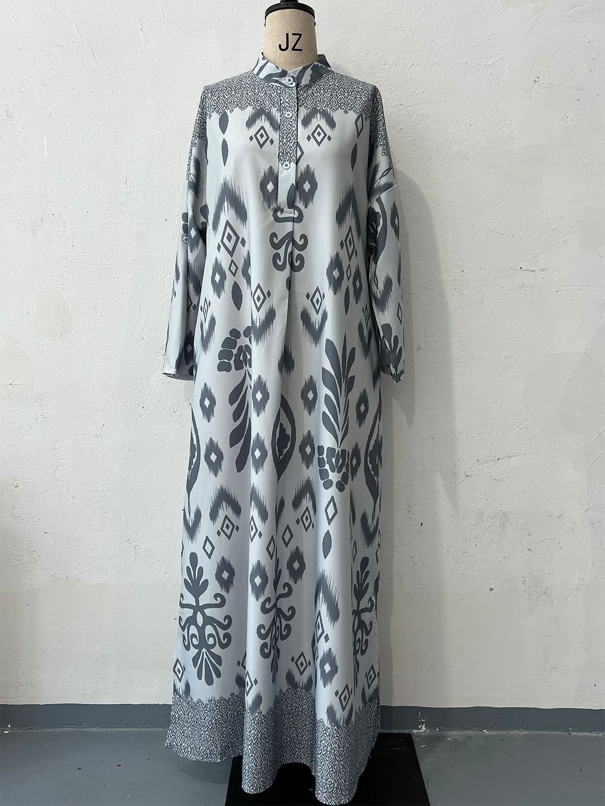 

Женский кимоно-халат с геометрическим узором, с длинным рукавом, открытый спереди, накидка, домашняя одежда XXL