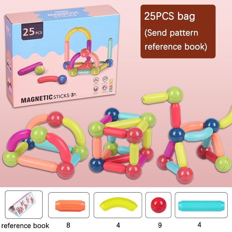 Magnetic Building Blocks Construction Toy Set For Kids 64pcs/12pcs Christmas Gift For Boys And Girls Abs Material Colorful Shapes Logical Thinking