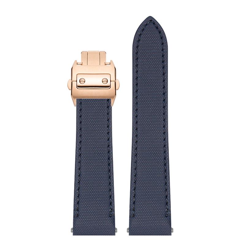 21mm Quick Release Nylon Strap For Cartier Santos Strap New W2SA0007 Medium Canvas Waterproof Sports Watchband  Black Blue