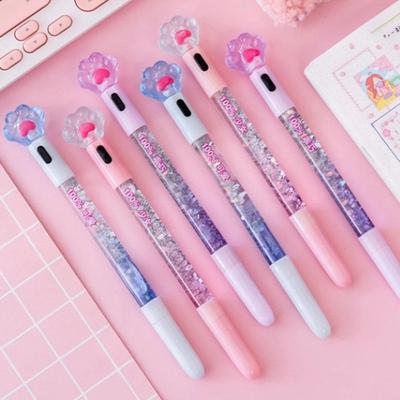Stifte, Neutralstift, 0,38 mm, mit Licht, LED, Katzenpfoten-Gelstift, Signaturstift, schwarzer Tintenstift, Schreibstift