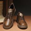 Herren Freizeitschuhe aus echtem Leder, rutschfest, für Freizeit, Spaziergänge, modisch, zum Fahren, Gehen, Tennisschuhe für Herren, Outdoor, Skate-Flats