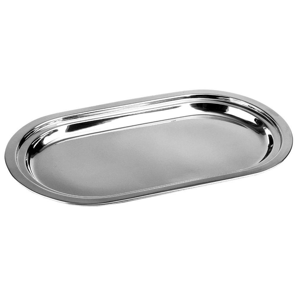 Stahl Serviertablett Ovale Platte Sandwich Snack Platte 33x19