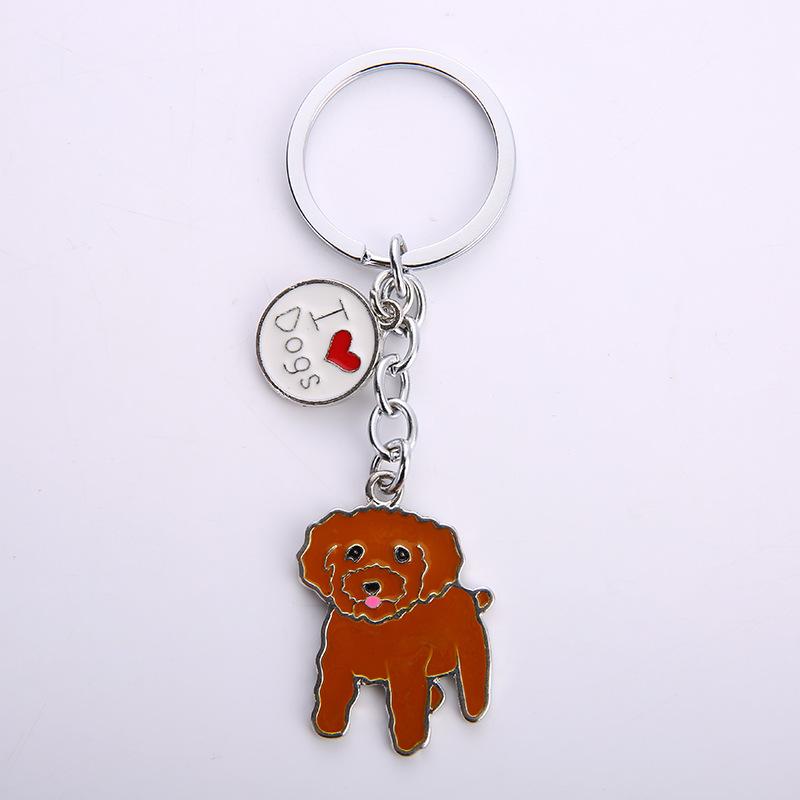 Cute Dog Keyring Gifts Fashionable Animal Charms Small Accessories Car Keyrings and Bag Charms