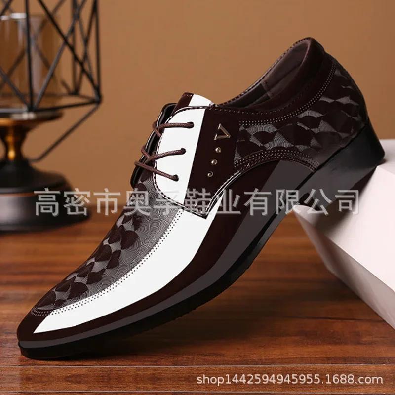Newest Italian Oxford Shoes for Men Luxury Patent Leather Wedding Shoes Pointed Toe Dress Shoes Classic Derbies Plus Size 38-48