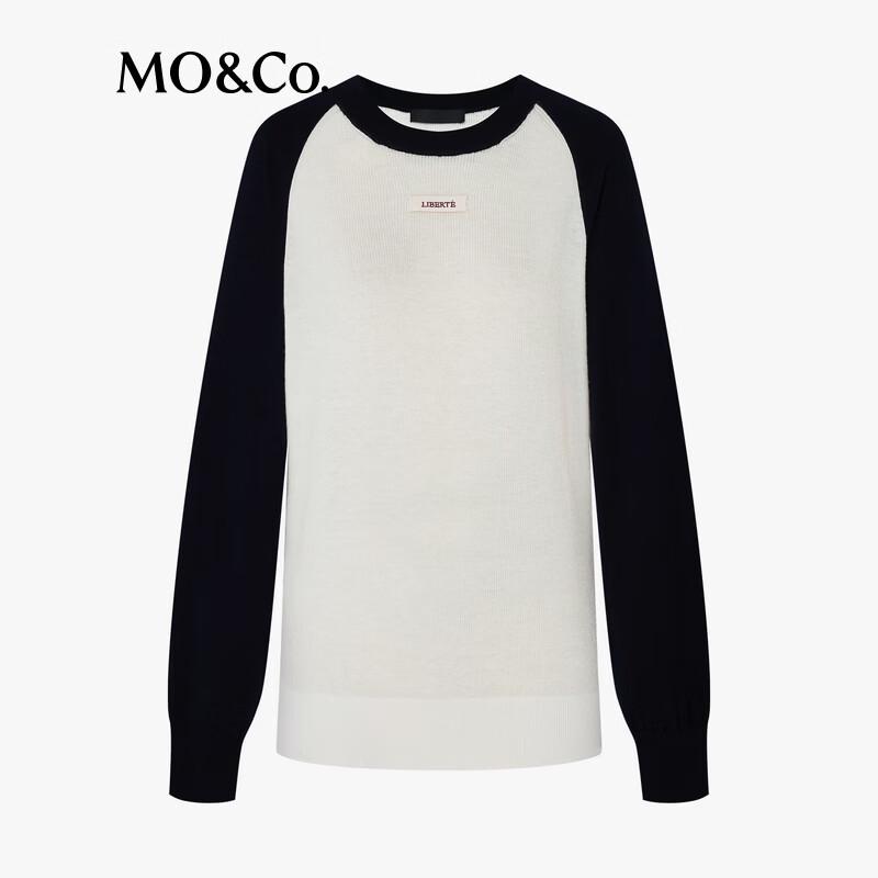 MO&Co. Winter New Merino Wool Round Neck Raglan Sleeve Sweater