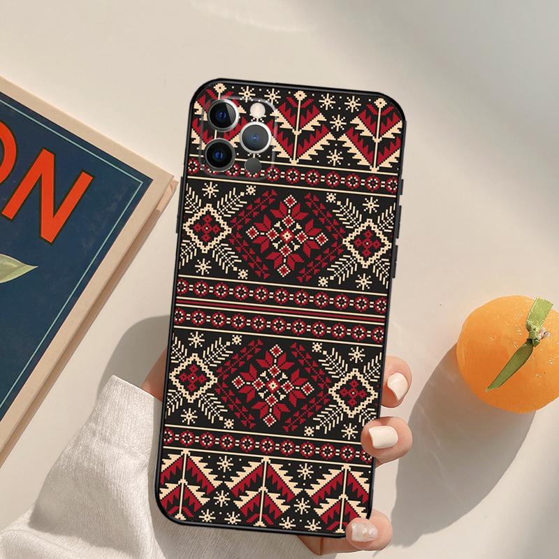 Ukrainian Pattern Funda Case For iPhone 15 14 16 Pro Max 11 12 13 Pro Max Mini XR 16e 16 15 Plus Phone Cover