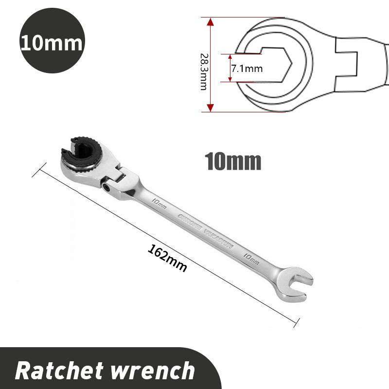 1Pc Ratcheting Wrench Set with Open Flex-head Metric Tubing Combination Wrench Tubing Ratchet Wrench 8-30mm Size Available