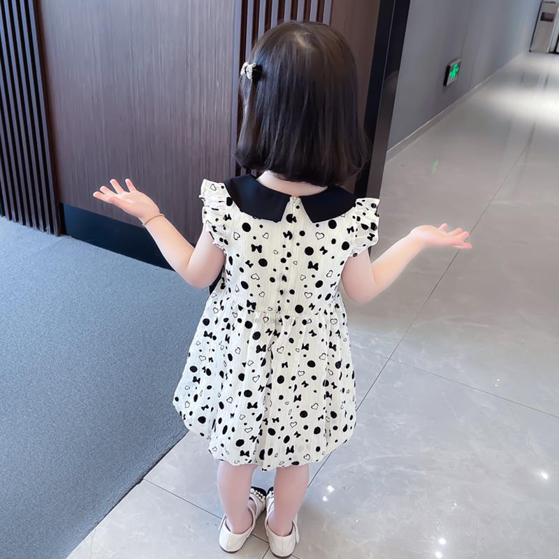 Summer Baby Dress Girl Polka Dot Princess Bow Dress Clothing Bowknot Infant Dress Children Clothes Cotton Kids Outfits