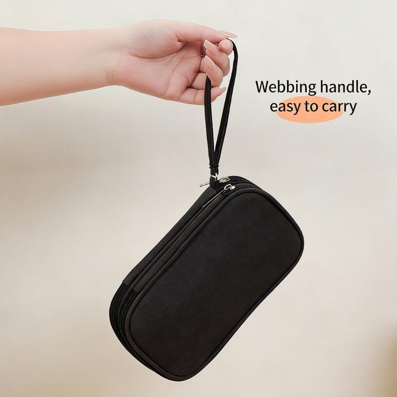Portable Electronics Organizers Bag Featuring Double Layer For Cable Chargers PowerBanks With Waterproof Material