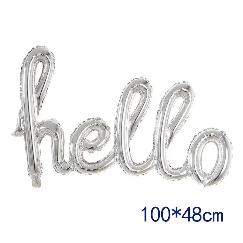 

Rold Gold Silver Hello Foil Balloons Number Balloon Birthday 18 21 25 30 40 50 Years Old Aldult Birthday Party Decorations Kids number you want&Other серебряный