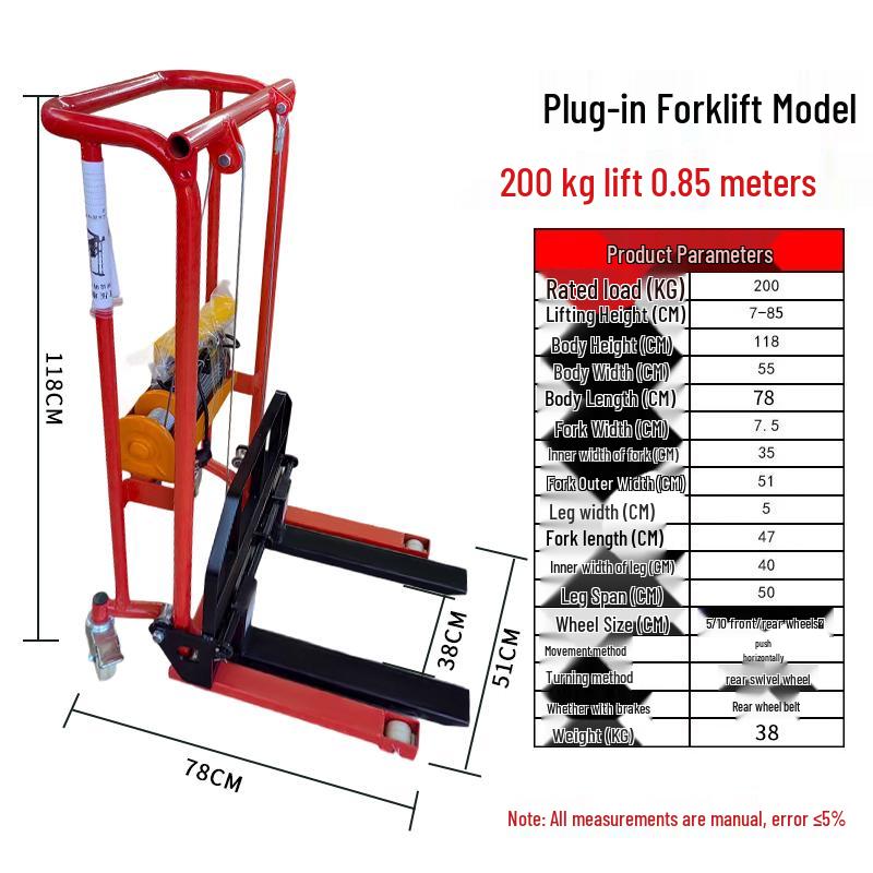 Yuzhe Manual Mini Forklift: Small Hydraulic Pallet Jack Stacker for Households