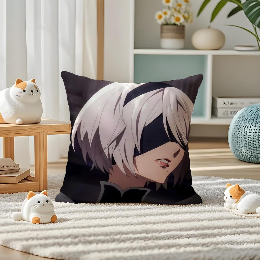 Video Game Cool N-NieR Automata Sexy Pillow Case Silky Elegant Comfort Sofa Bed Invisible Zipper