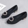 Ladies Pumps Office Pointed Toe Low Heel Elegant Rhinestone Women's Shoes Wholesale 39 Non Slip Vacation Chic on Footwear Casual