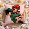 Cartoon R-Ranma1 2 Cushion Cover Short Plush Double-Sided Printing Home Machine Washable In Warm Winter Pillow Case