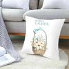 Throw Pillow Case Rabbits Colorful Eggs Carrots Home Decoration Polyester Peach Skin Easter Party Pillow Cover for Indoor