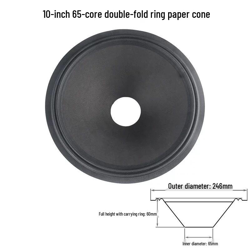 10-inch Woofer Paper Cone with Double/Triple Roll Foam Edge, 50-65mm Core Hole