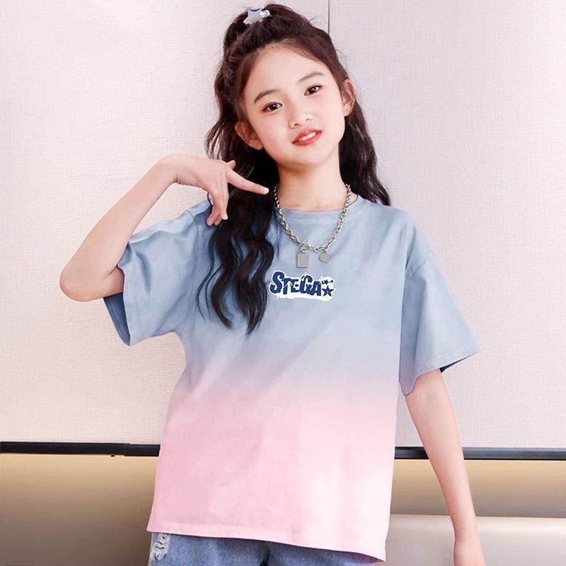 Girl's Cartoon 3D Printed Short Sleeved T-shirt Summer Cute Girl Sweet Top