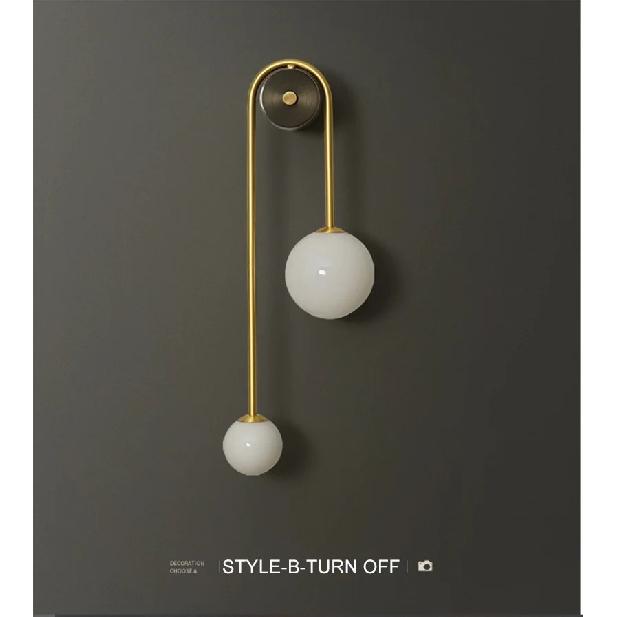 LED Bedroom Bedside Wall Light Lamp Glass Ball Gold Interior Lighting Sconce For Home Decor Living Room Corridor Luminaire
