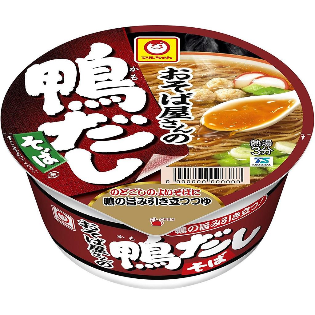 Maruchan Duck Broth Soba X 12 Instant Noodles Green with Duck Broth Toyo Series Osoba-ya's (98g Cups) (Chicken Meatballs, Kamaboko, Onion) Soup,