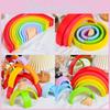 Wooden Ten Layer Rainbow Arch Block Set For Kids Educational Play Toys Gift