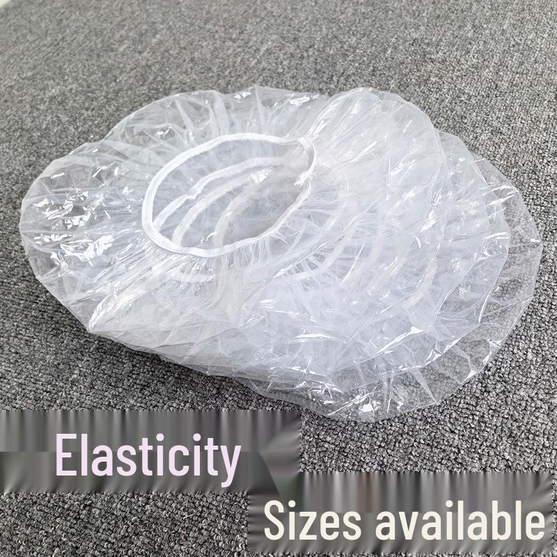 Universelle transparente Duschhaube mit Cartoon-Motiv – wasserdicht, geblümt, wiederverwendbar, Erwachsenengröße, einlagig.