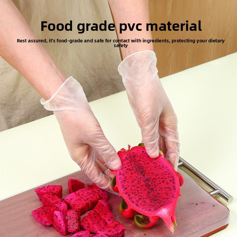 20 Disposable Gloves Household Thickened TPE Food Grade PVC Durable Kitchen Housework Cleaning Dishwashing Waterproof Oil