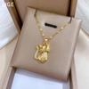 Black-Eyed Cat Zircon Light Luxury Temperament Gorgeous Full Diamond Necklace Female Versatile Collarbone Chain Titanium Steel Chain