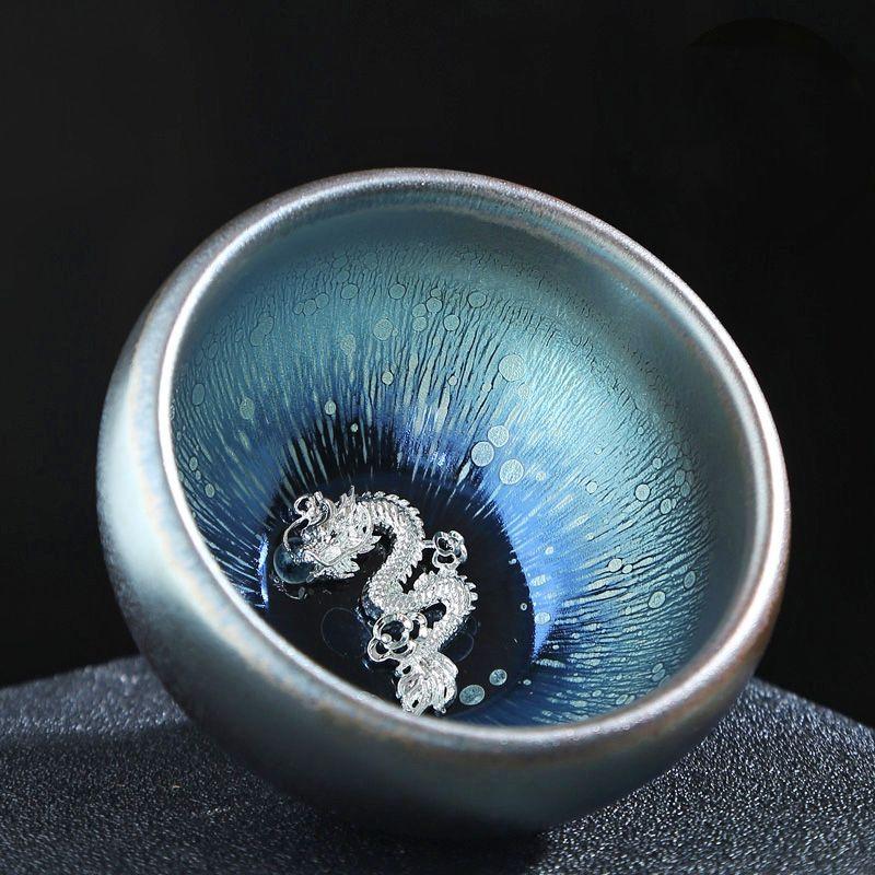 Chinese Jianzhan Teacup Creative 12 Zodiac Ceramic Tea Cup Stargazing Inlaid Animal Large Teacup