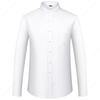 Camicie da Uomo a Collo Bandito Manica Lunga Bottoni Collo Mandarino Camicia Versatile Camicia Monocolore con Tasca