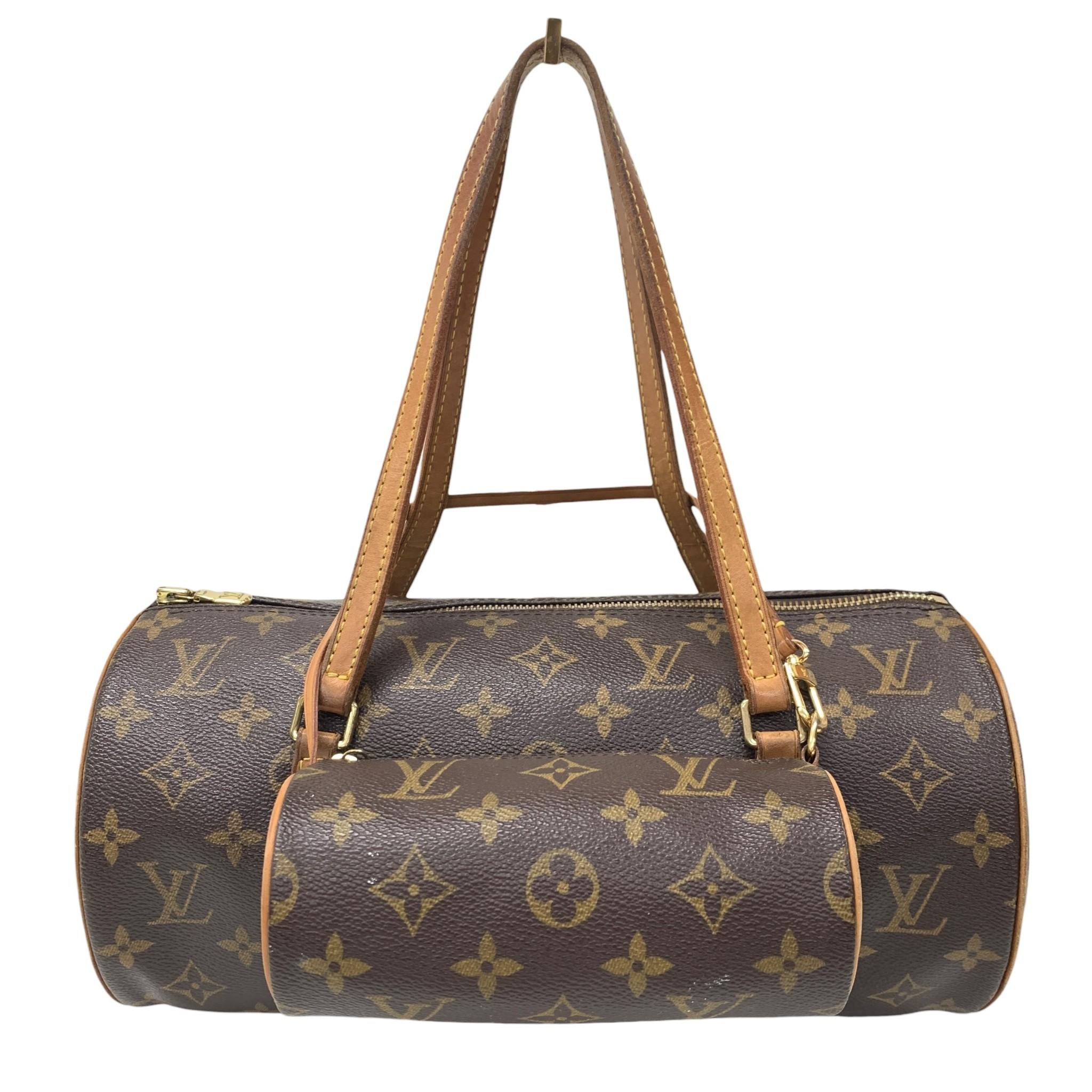 

Used Louis Vuitton Monogram Papillon 30 M51385 Duffle Bag w Mini Pouch Authentic 1201