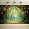 2D Magical Forest Backdrop Firefly Light Birthday Party Photography Background