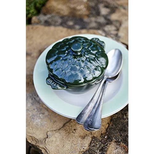 Staub Artichoke Cocotte, 13cm, Basil, Ceramic, Heat-Resistant, Microwave-Safe [Official Japanese Product] Ceramic Artichoke Cocotte 40500-326