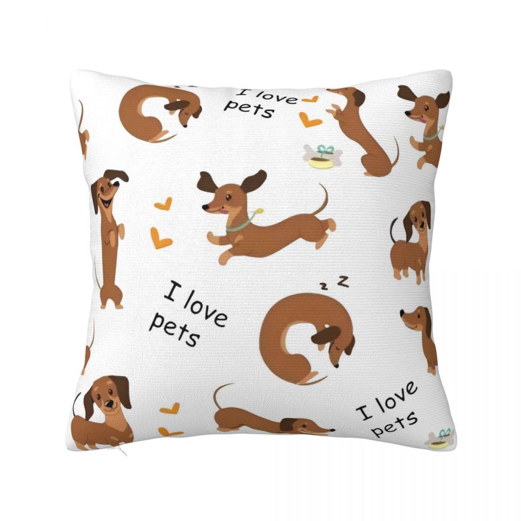 Dachshund Throw Pillow Cover Cushions for Sofa Gift for Animal Dog Lover 4545cm Cushion Covers