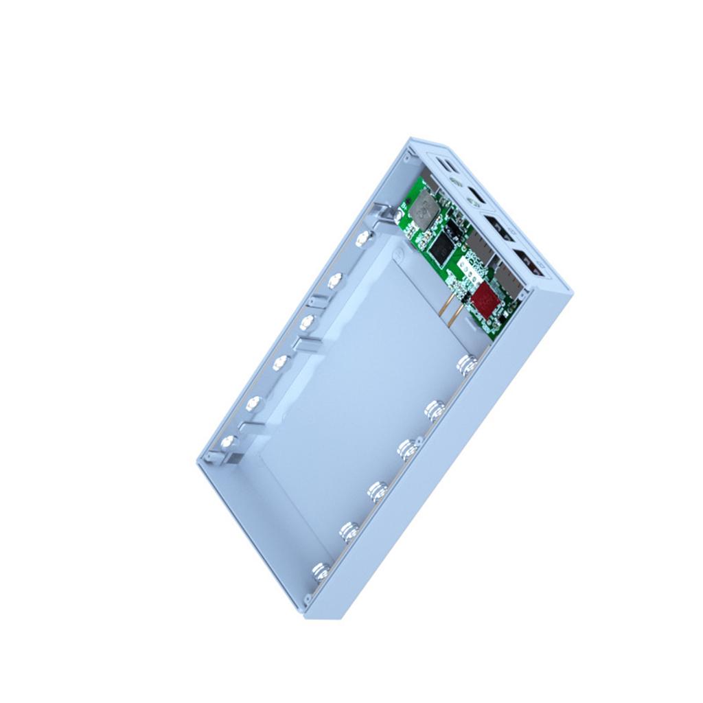 Scatola porta batterie 18650 Nera per Power Bank Fai-da-te Ricarica Wireless 15W/Ricarica Rapida 22.5W Batterie non Incluse