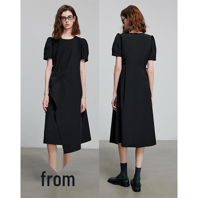 Chuyu Women's Asymmetrical Puff Sleeve A-Line Dress