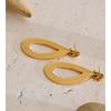 Yhpup Stainless Steel Metal Water Droplet Hollow Drop Earrings Accessories Daily Casual Simple Statement Jewelry Rust Proof